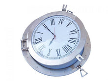 Load image into Gallery viewer, Brushed Nickel Deluxe Class Porthole Clock 24&quot;&quot;