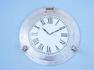 Brushed Nickel Deluxe Class Porthole Clock 24""