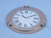 Load image into Gallery viewer, Brushed Nickel Deluxe Class Porthole Clock 24&quot;&quot;