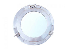 Load image into Gallery viewer, Brushed Nickel Deluxe Class Decorative Ship Porthole Mirror 12