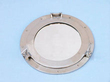 Load image into Gallery viewer, Brushed Nickel Deluxe Class Decorative Ship Porthole Mirror 12