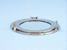 Load image into Gallery viewer, Brushed Nickel Deluxe Class Decorative Ship Porthole Mirror 12
