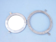 Load image into Gallery viewer, Brushed Nickel Deluxe Class Decorative Ship Porthole Mirror 12