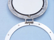 Load image into Gallery viewer, Brushed Nickel Deluxe Class Decorative Ship Porthole Mirror 12