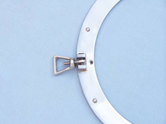 Brushed Nickel Deluxe Class Decorative Ship Porthole Mirror 12