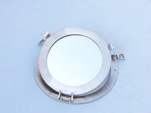 Load image into Gallery viewer, Brushed Nickel Deluxe Class Decorative Ship Porthole Mirror 12