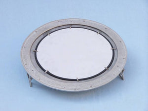 Brushed Nickel Deluxe Class Decorative Ship Porthole Mirror 20""
