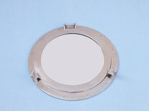 Brushed Nickel Deluxe Class Decorative Ship Porthole Window 20""