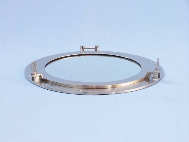 Brushed Nickel Deluxe Class Decorative Ship Porthole Window 20""