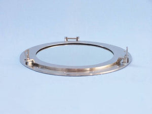 Brushed Nickel Deluxe Class Decorative Ship Porthole Window 20""