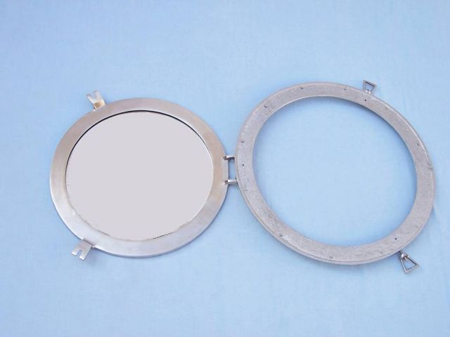 Brushed Nickel Deluxe Class Decorative Ship Porthole Window 20""