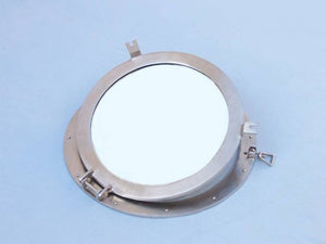 Brushed Nickel Deluxe Class Decorative Ship Porthole Window 20""