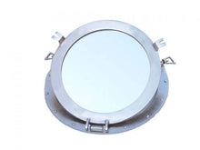 Load image into Gallery viewer, Brushed Nickel Deluxe Class Decorative Ship Porthole Mirror 17&#39;&#39;