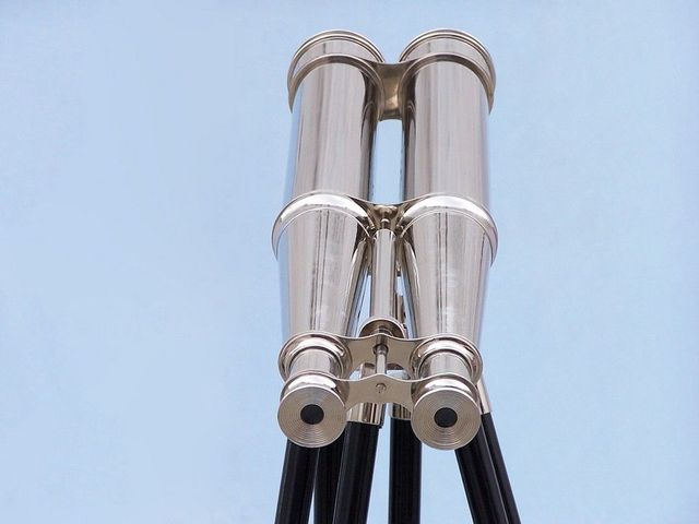 Floor Standing Admiral's Chrome Binoculars 62""