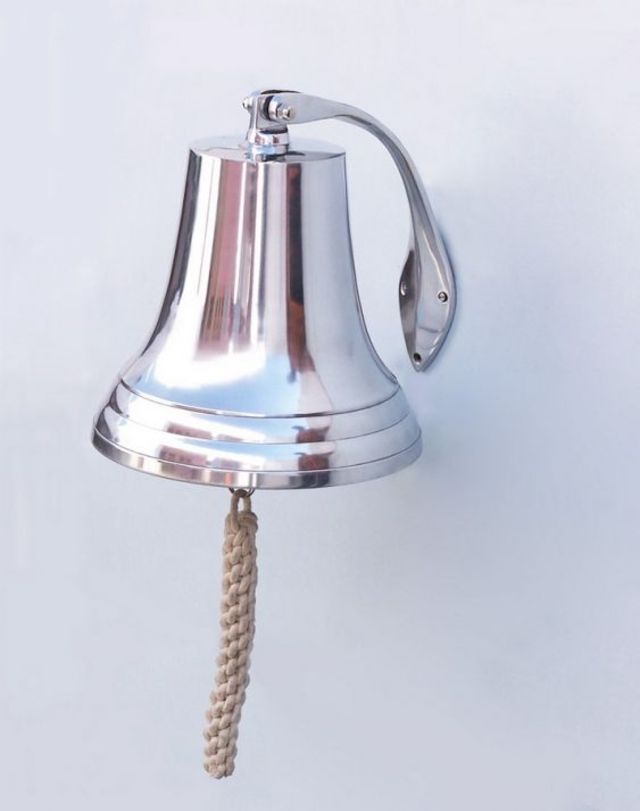 Chrome Hanging Harbor Bell 13"