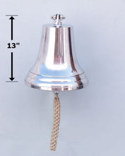 Load image into Gallery viewer, Chrome Hanging Harbor Bell 13&quot;