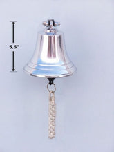 Load image into Gallery viewer, Chrome Hanging Harbor Bell 5.5&quot;