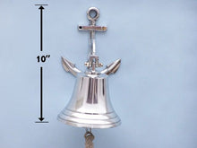 Load image into Gallery viewer, Chrome Hanging Anchor Bell 10&quot;