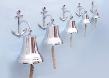 Load image into Gallery viewer, Chrome Hanging Anchor Bell 10&quot;