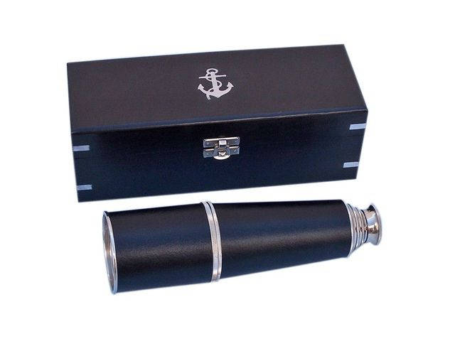 Deluxe Class Admiral's Chrome - Leather Spyglass Telescope 27