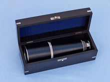 Load image into Gallery viewer, Deluxe Class Admiral&#39;s Chrome - Leather Spyglass Telescope 27&quot; with Black Rosewood Box