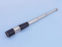 Load image into Gallery viewer, Deluxe Class Admiral&#39;s Chrome - Leather Spyglass Telescope 27&quot; with Black Rosewood Box