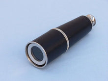 Load image into Gallery viewer, Deluxe Class Admiral&#39;s Chrome - Leather Spyglass Telescope 27&quot; with Black Rosewood Box