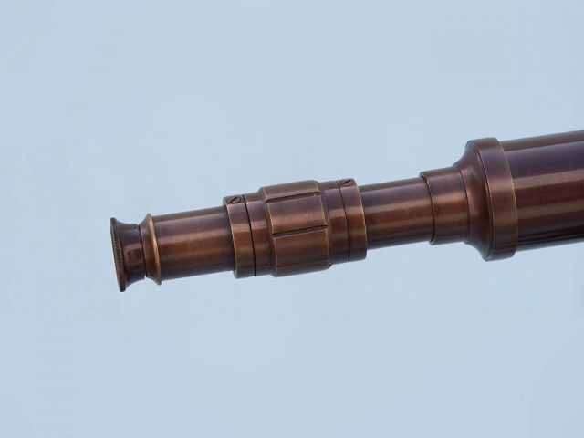 Floor Standing Antique Copper Harbor Master Telescope 50"