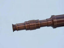 Load image into Gallery viewer, Floor Standing Antique Copper Harbor Master Telescope 50&quot;