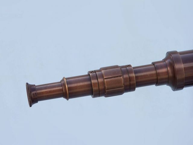 Floor Standing Antique Copper Harbor Master Telescope 50"