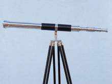 Load image into Gallery viewer, Admirals Floor Standing Chrome with Leather Telescope 60&quot;