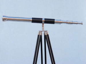 Admirals Floor Standing Chrome with Leather Telescope 60"