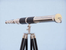 Load image into Gallery viewer, Admirals Floor Standing Chrome with Leather Telescope 60&quot;