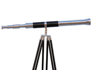 Admirals Floor Standing Chrome with Leather Telescope 60"
