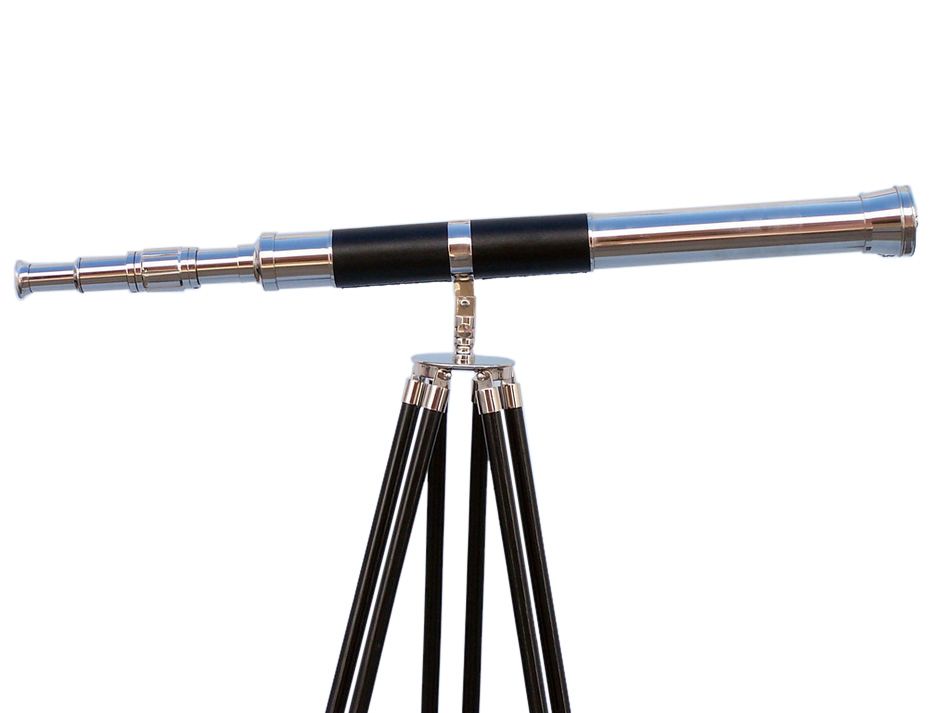 Admirals Floor Standing Chrome with Leather Telescope 60