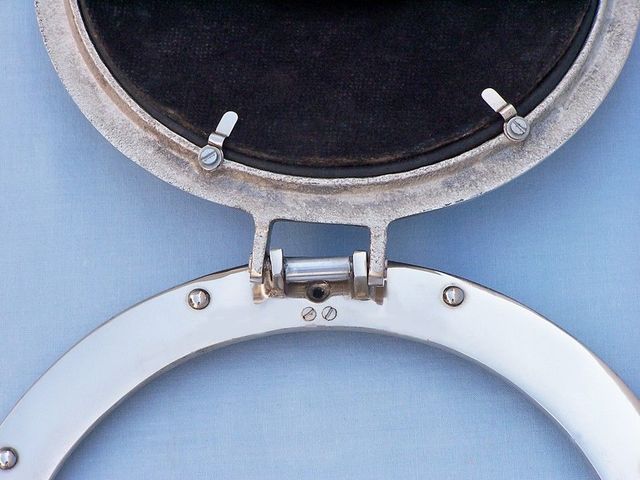 Chrome Decorative Ship Porthole Clock 12""