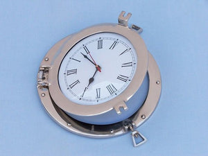 Chrome Decorative Ship Porthole Clock 12""