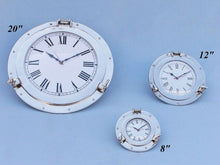 Load image into Gallery viewer, Chrome Decorative Ship Porthole Clock 12&quot;&quot;