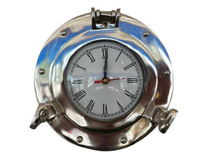 Chrome Decorative Ship Porthole Clock 8""
