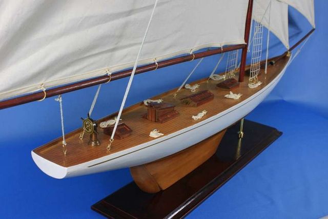 Wooden Columbia Model Sailboat Decoration 60''