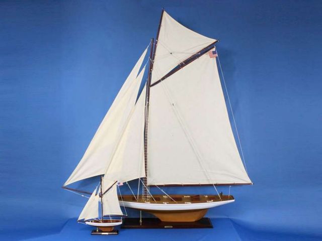 Wooden Columbia Model Sailboat Decoration 60''