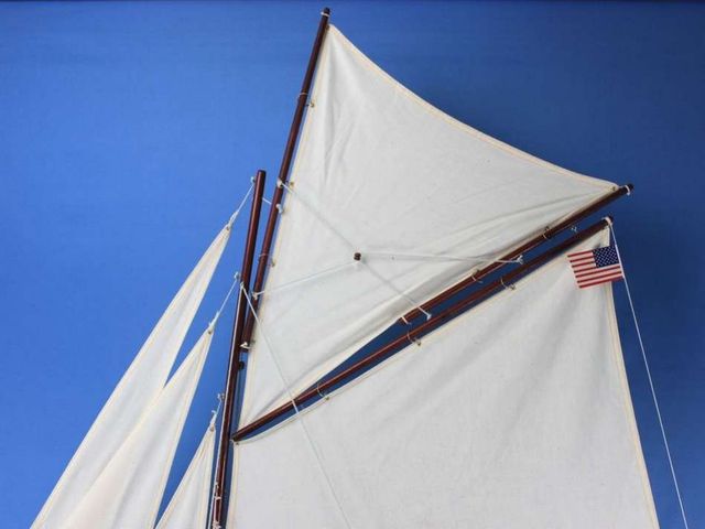 Wooden Columbia Model Sailboat Decoration 60''