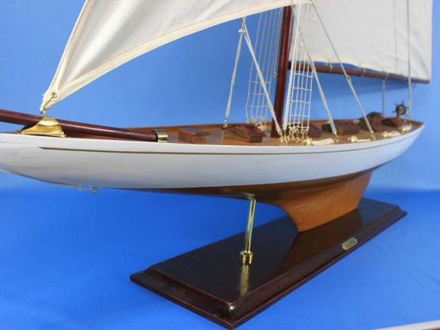 Wooden Columbia Model Sailboat Decoration 60''