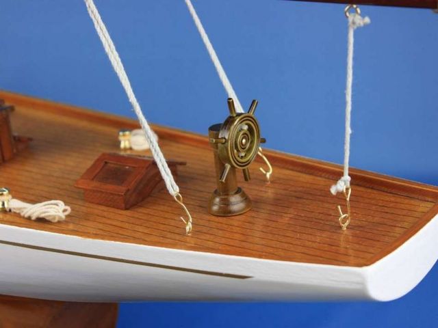 Wooden Columbia Model Sailboat Decoration 60''