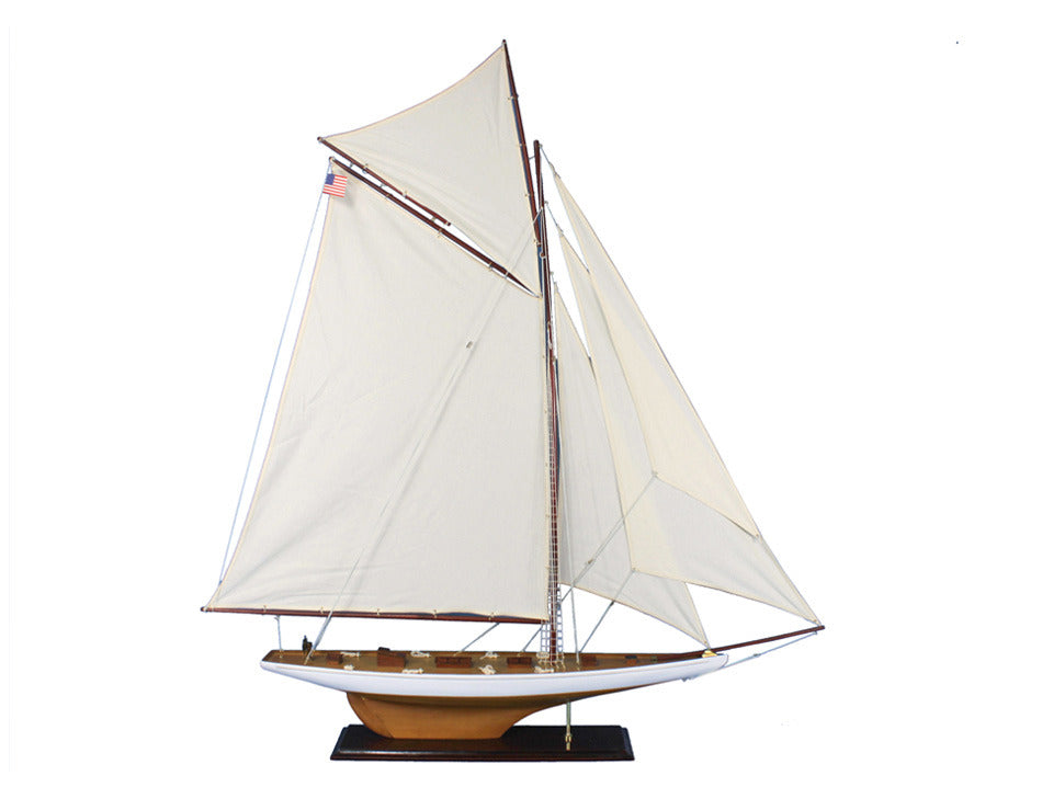 Wooden Columbia Model Sailboat Decoration 60''