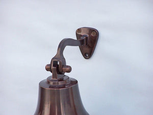 Antiqued Copper Hanging Ships Bell 6"