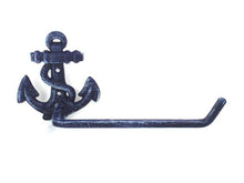 Load image into Gallery viewer, Rustic Dark Blue Cast Iron Starfish Bathroom Set of 3 - Large Bath Towel Holder and Towel Ring and Toilet Paper Holder