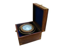 Load image into Gallery viewer, Antique Brass Gimbal Compass w/ Rosewood Box 5&quot;