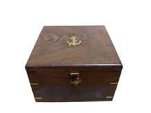 Load image into Gallery viewer, Antique Brass Gimbal Compass w/ Rosewood Box 5&quot;