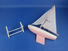 Load image into Gallery viewer, Wooden It Floats 12&quot;&quot; - Pink Floating Sailboat Model